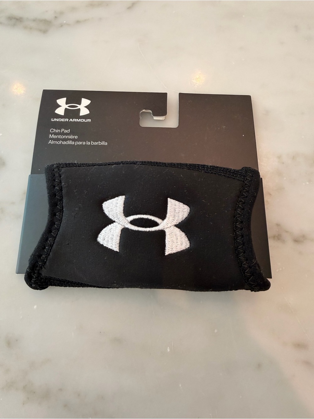 Under Armour Black Chin Pad with White Logo, new in box